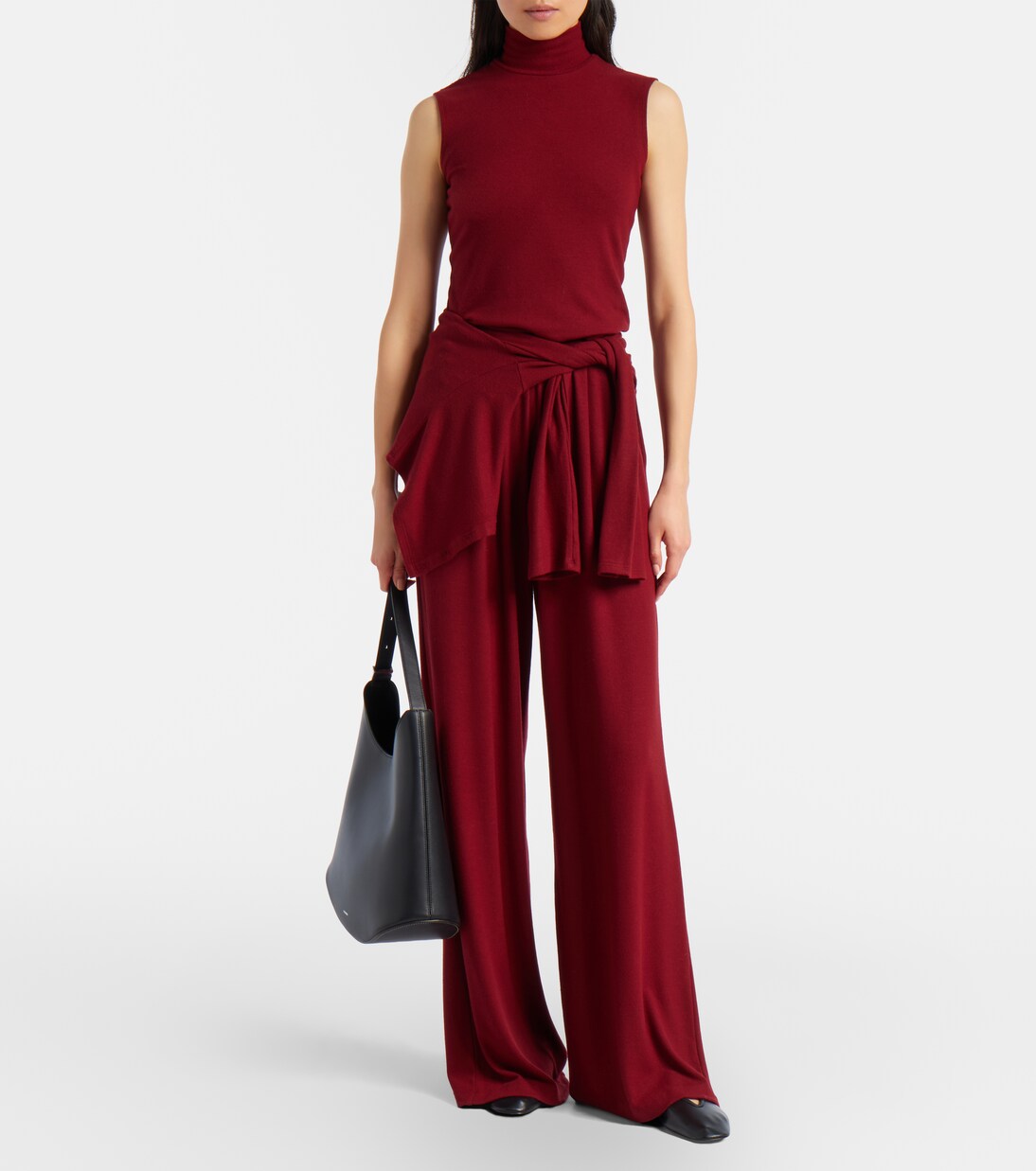 Lauren pleated jersey wide-leg pants | Leset