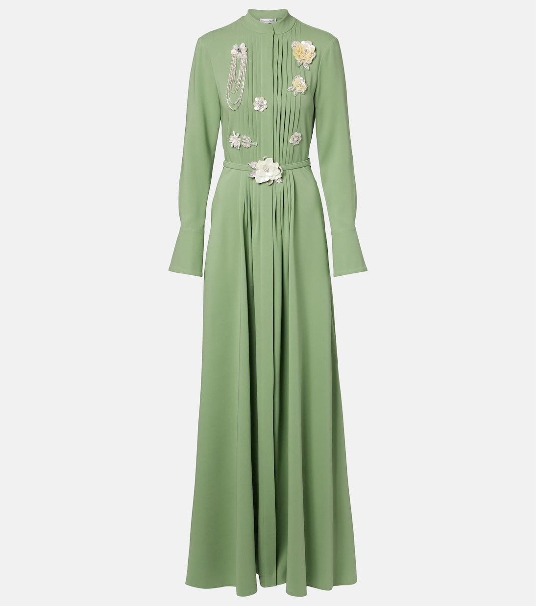 Embroidered silk-blend georgette gown | Oscar de la Renta
