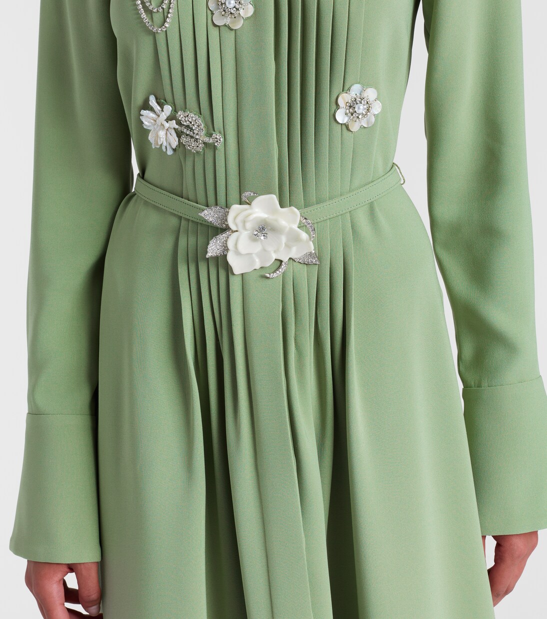 Embroidered silk-blend georgette gown | Oscar de la Renta