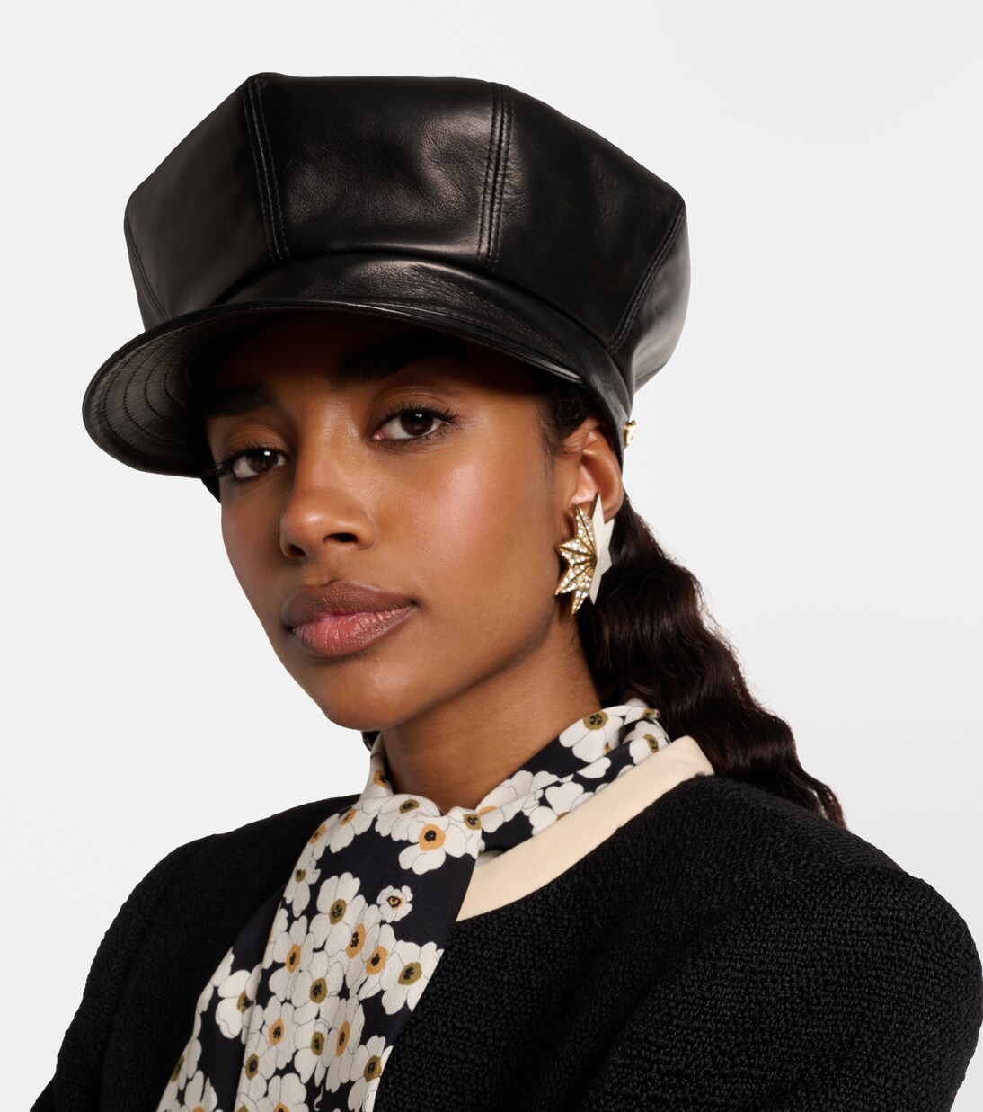 VLogo leather newsboy cap | Valentino