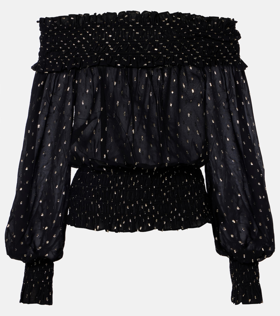 Top de efecto metalizado con hombros descubiertos | Self-Portrait