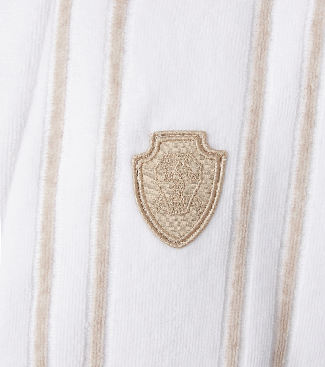 Striped cotton terry bathrobe | Brunello Cucinelli