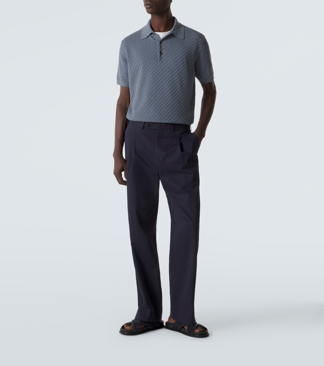 Leather-trimmed suede sandals | Brioni