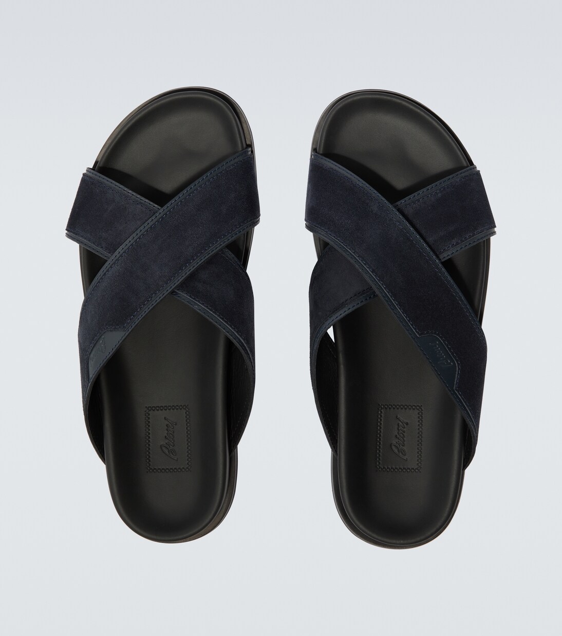 Leather-trimmed suede sandals | Brioni