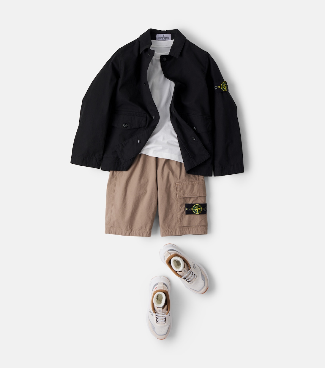 Compass cotton-blend jacket | Stone Island Junior