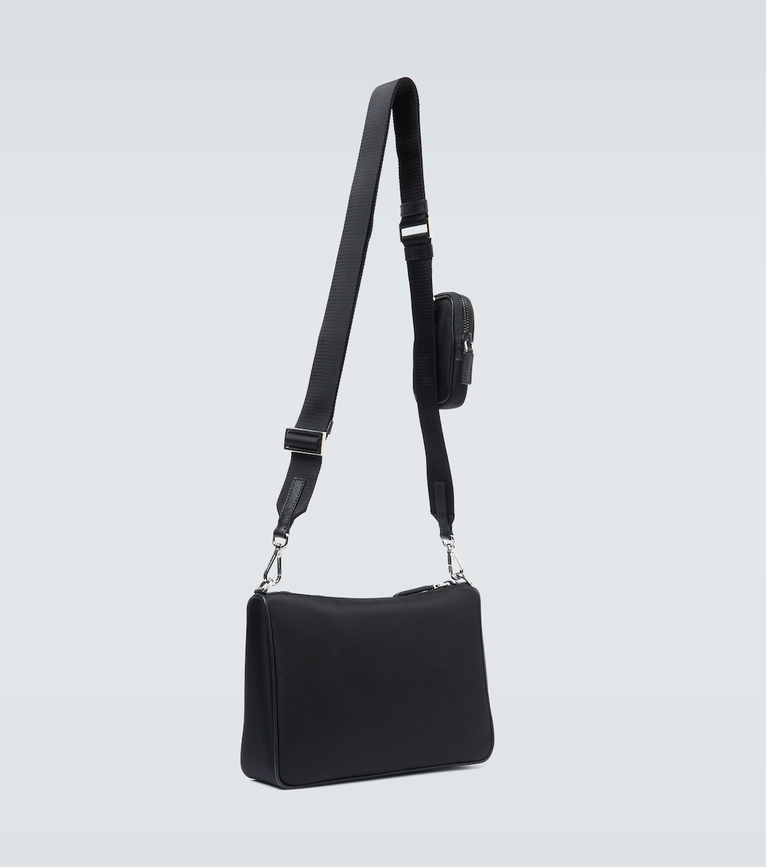 Borsa a tracolla in nylon e pelle saffiano | Prada