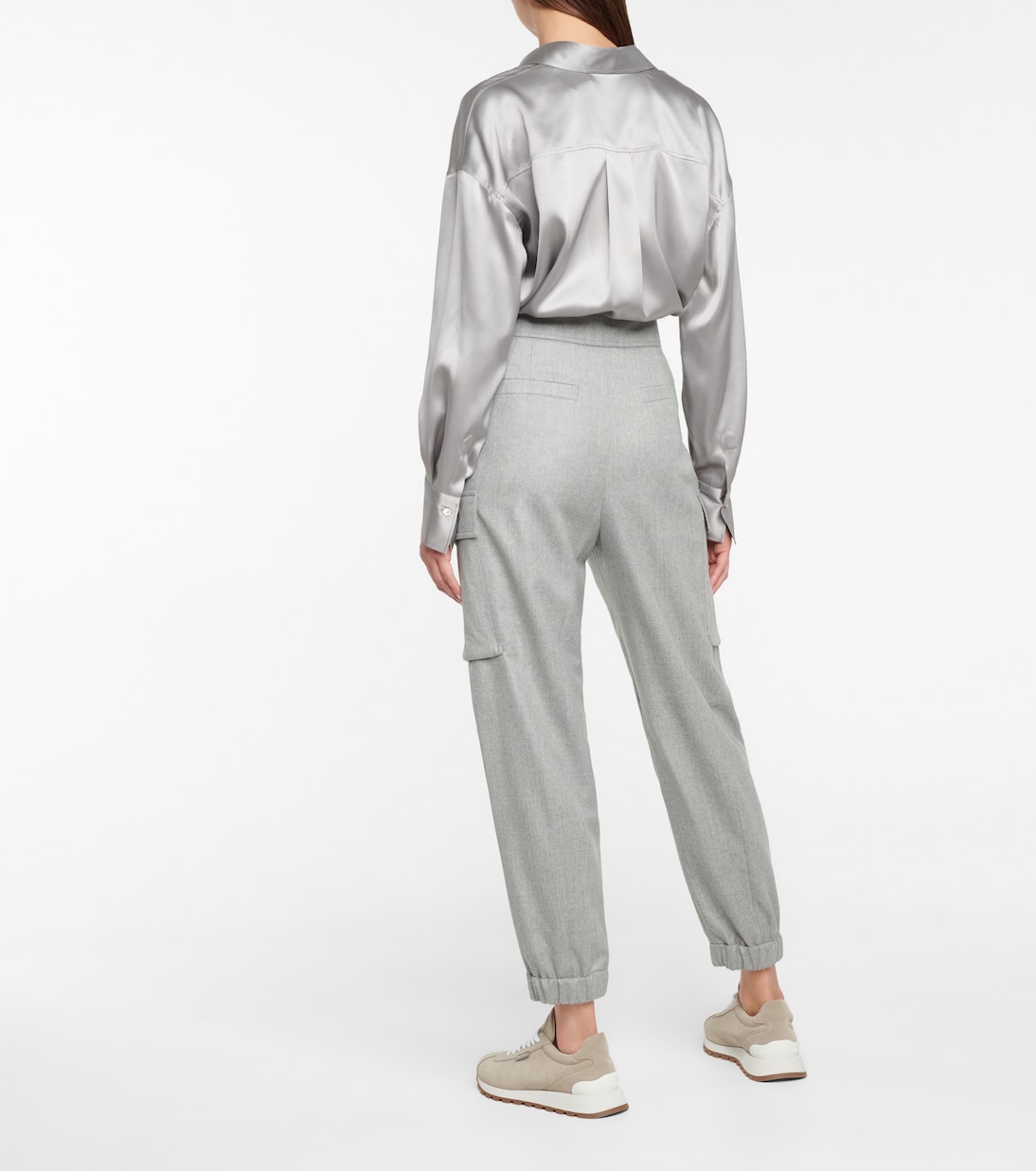 Wool flannel cargo pants | Brunello Cucinelli
