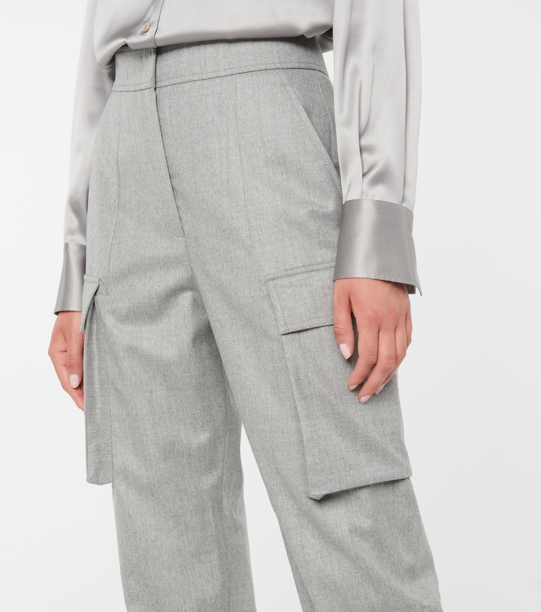 Wool flannel cargo pants | Brunello Cucinelli