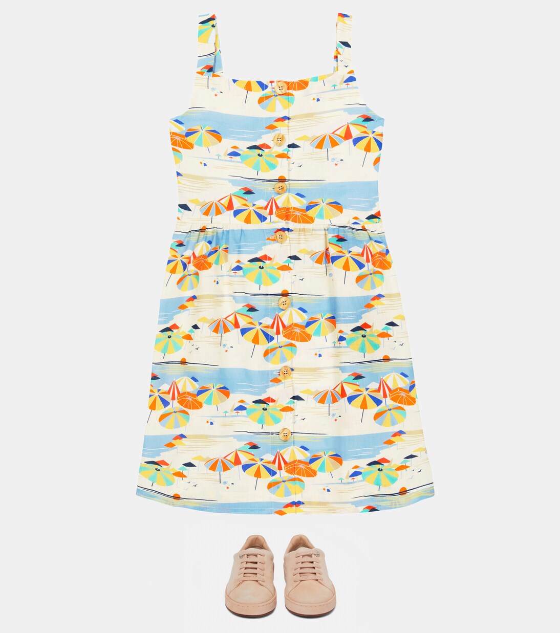 Robe Joan imprimée en lin | Loro Piana Kids