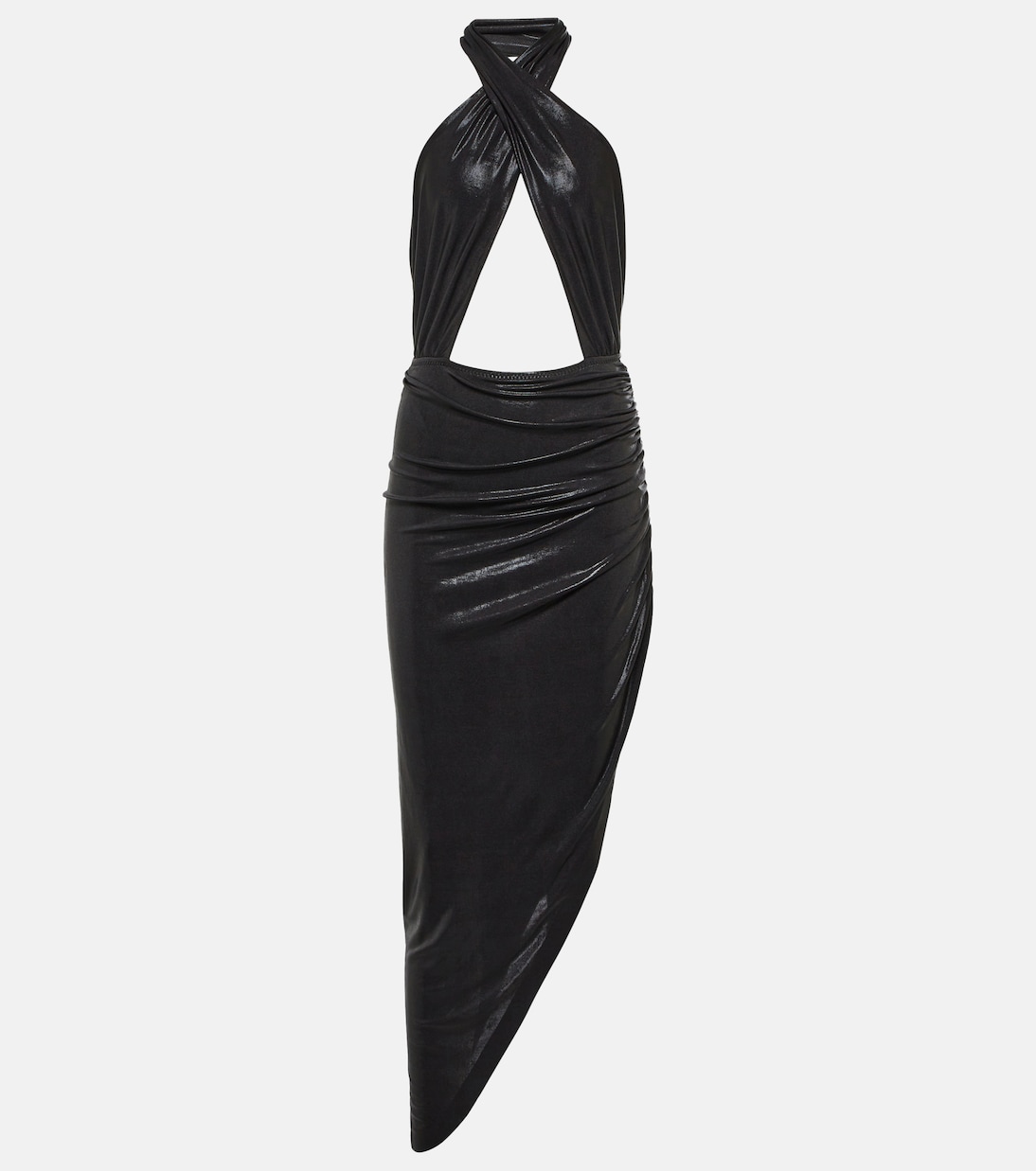 Cutout halterneck lamé gown | Norma Kamali
