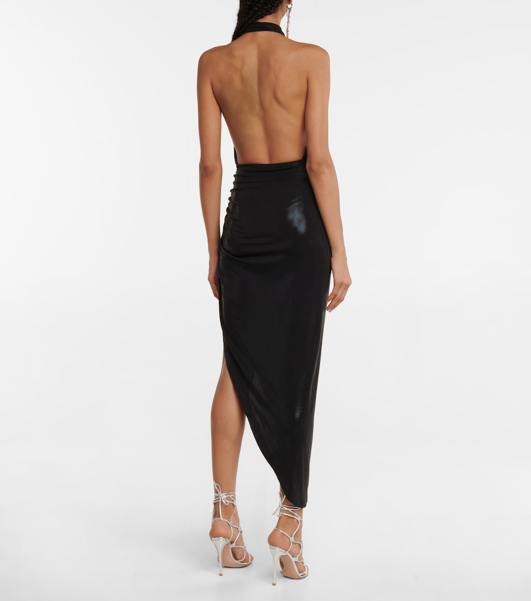 Cutout halterneck lamé gown | Norma Kamali