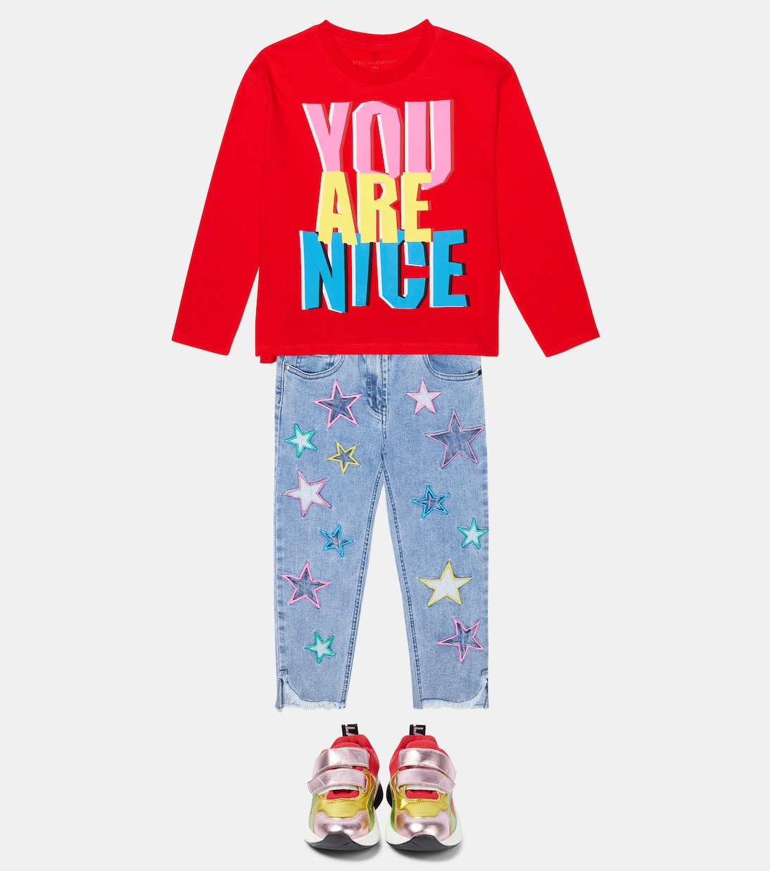 T-shirt in jersey di cotone con stampa | Stella McCartney Kids