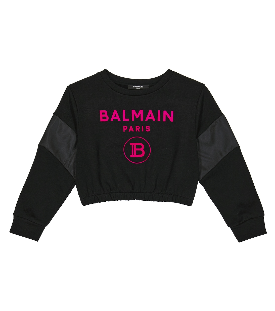 Logo cotton-blend cropped sweatshirt | Balmain Kids