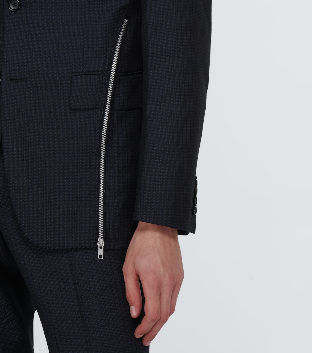 Blazer de lana con cremalleras de adorno | Comme des Garçons Homme Deux