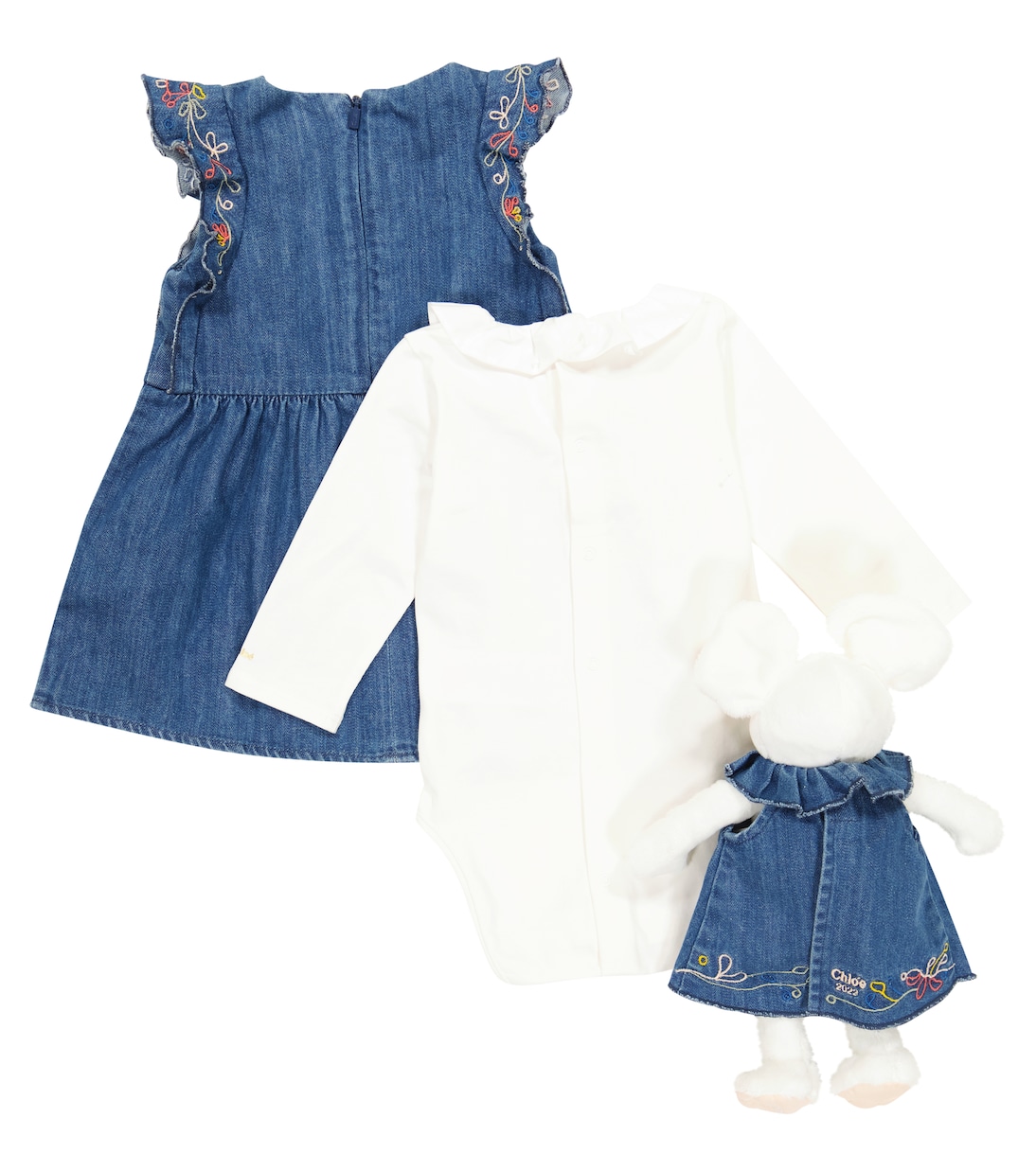 Baby Set aus Body, Kleid und Kuscheltier | Chloé Kids