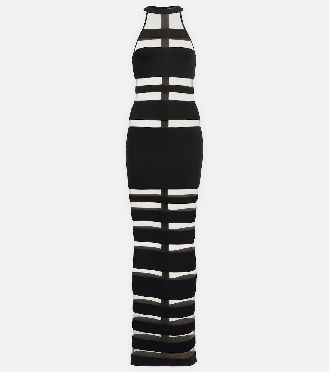 Maxikleid mit Mesh | Balmain