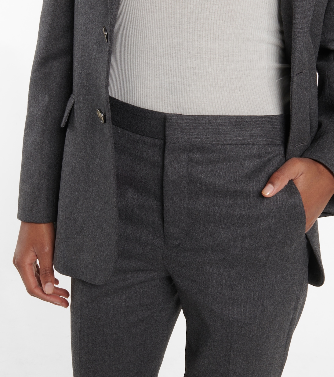 Straight wool flannel pants | Wardrobe.NYC