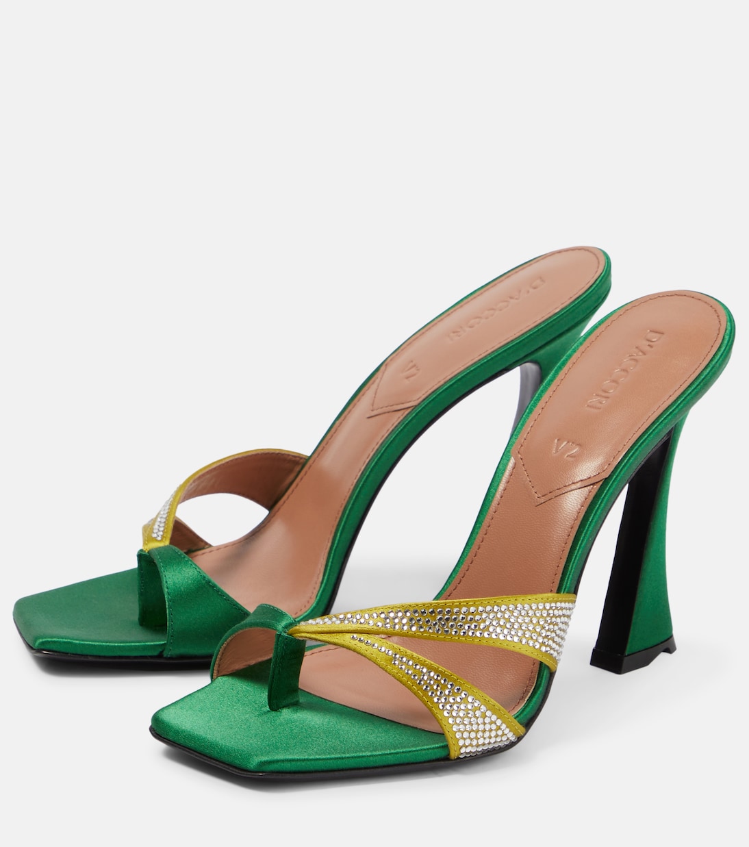 Layla crystal-embellished satin mules | D'Accori