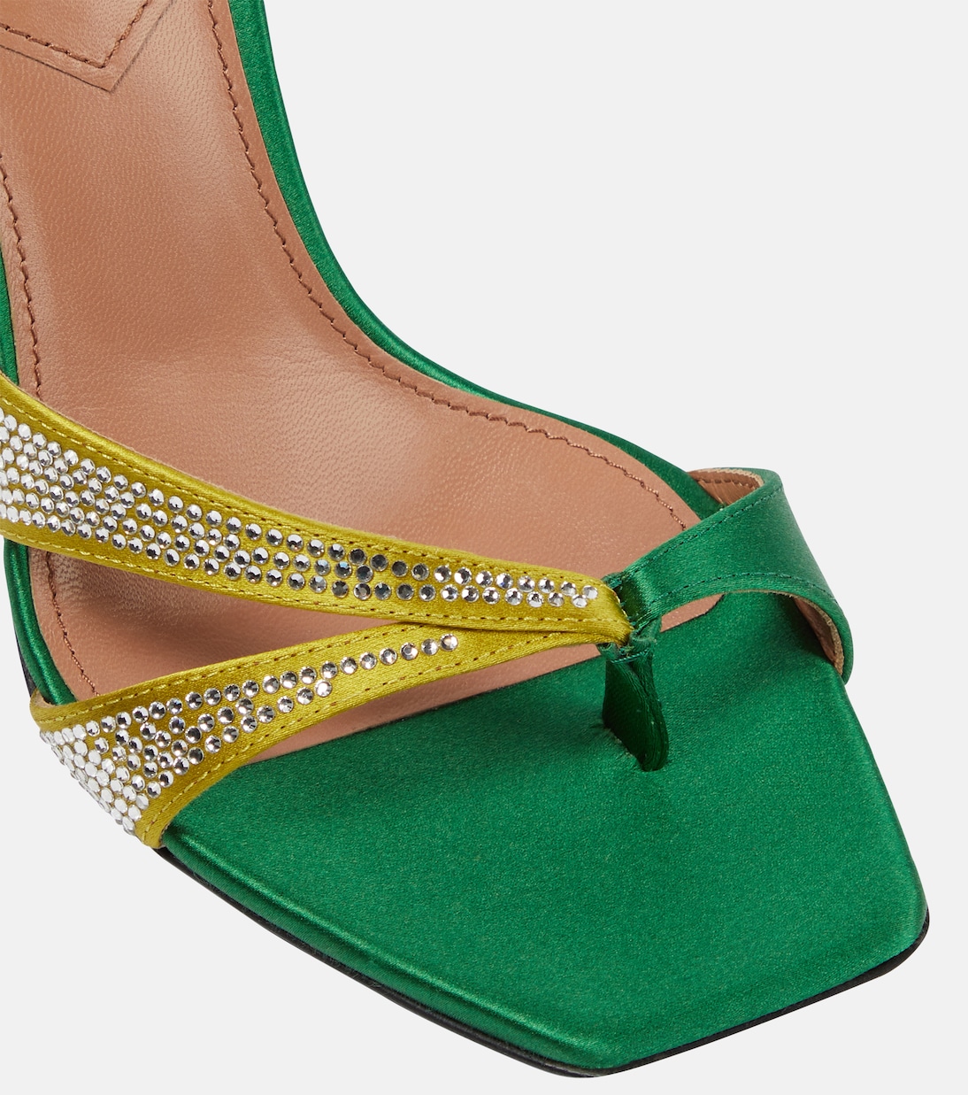 Layla crystal-embellished satin mules | D'Accori