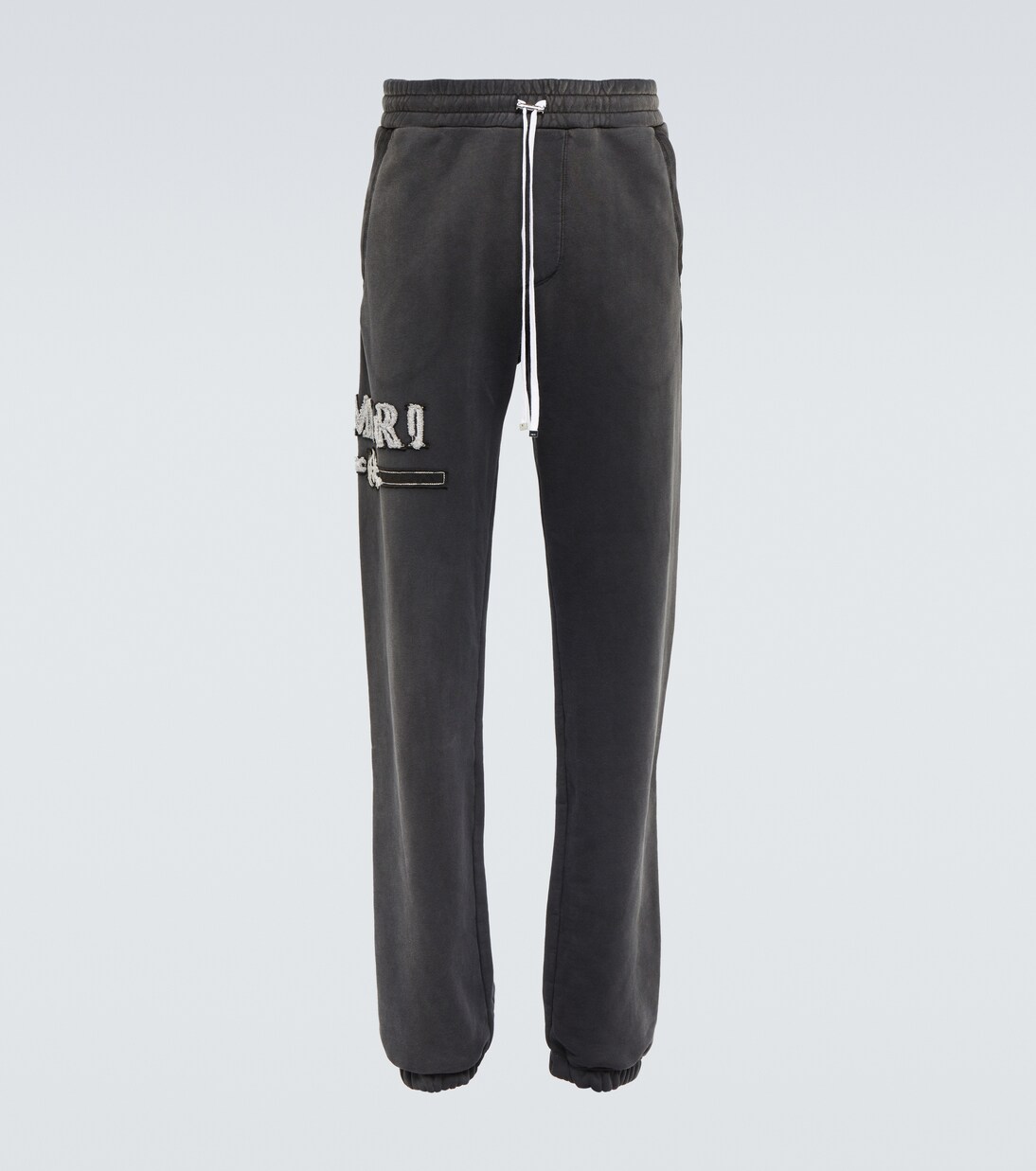 Logo cotton sweatpants in black Amiri Mytheresa