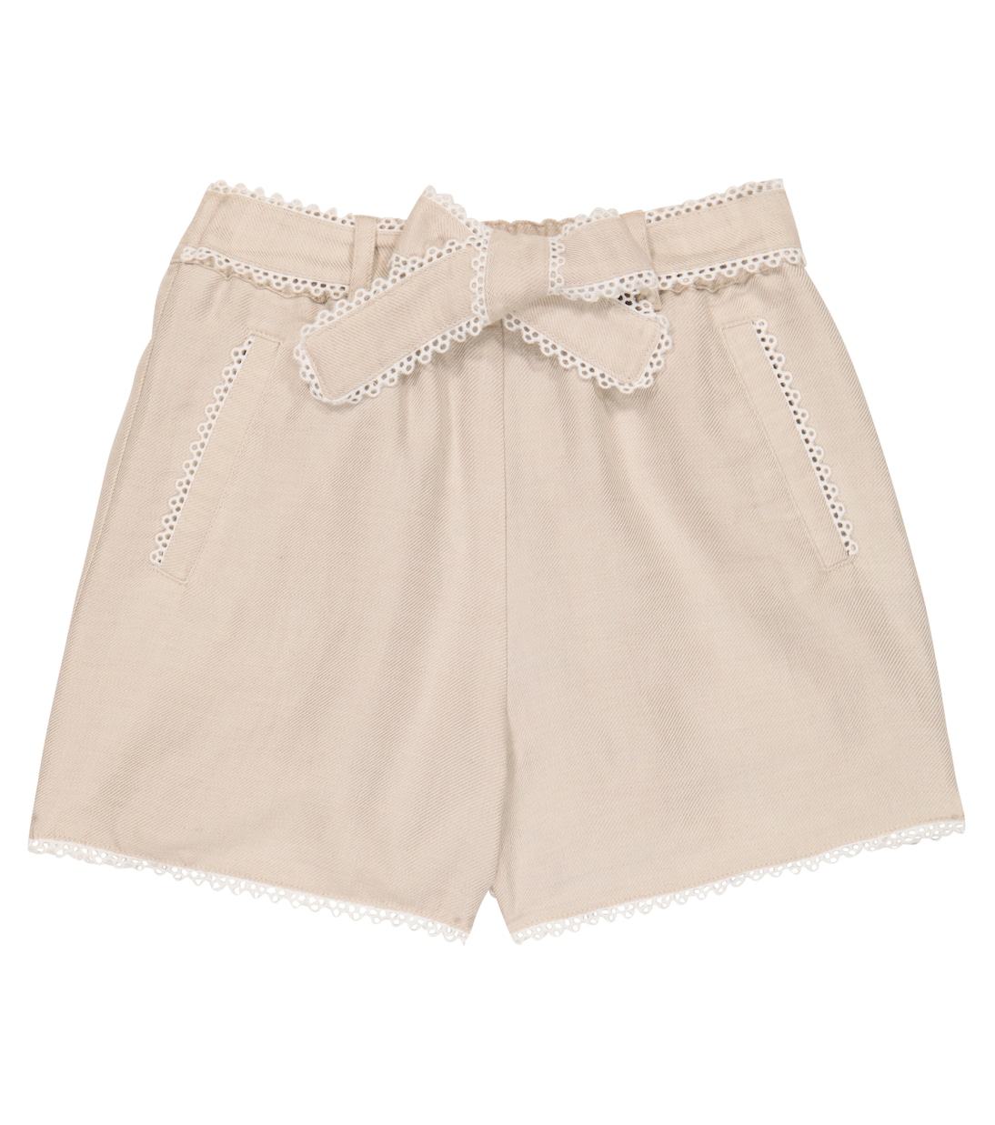 Shorts de lino y algodón bordados | Chloé Kids