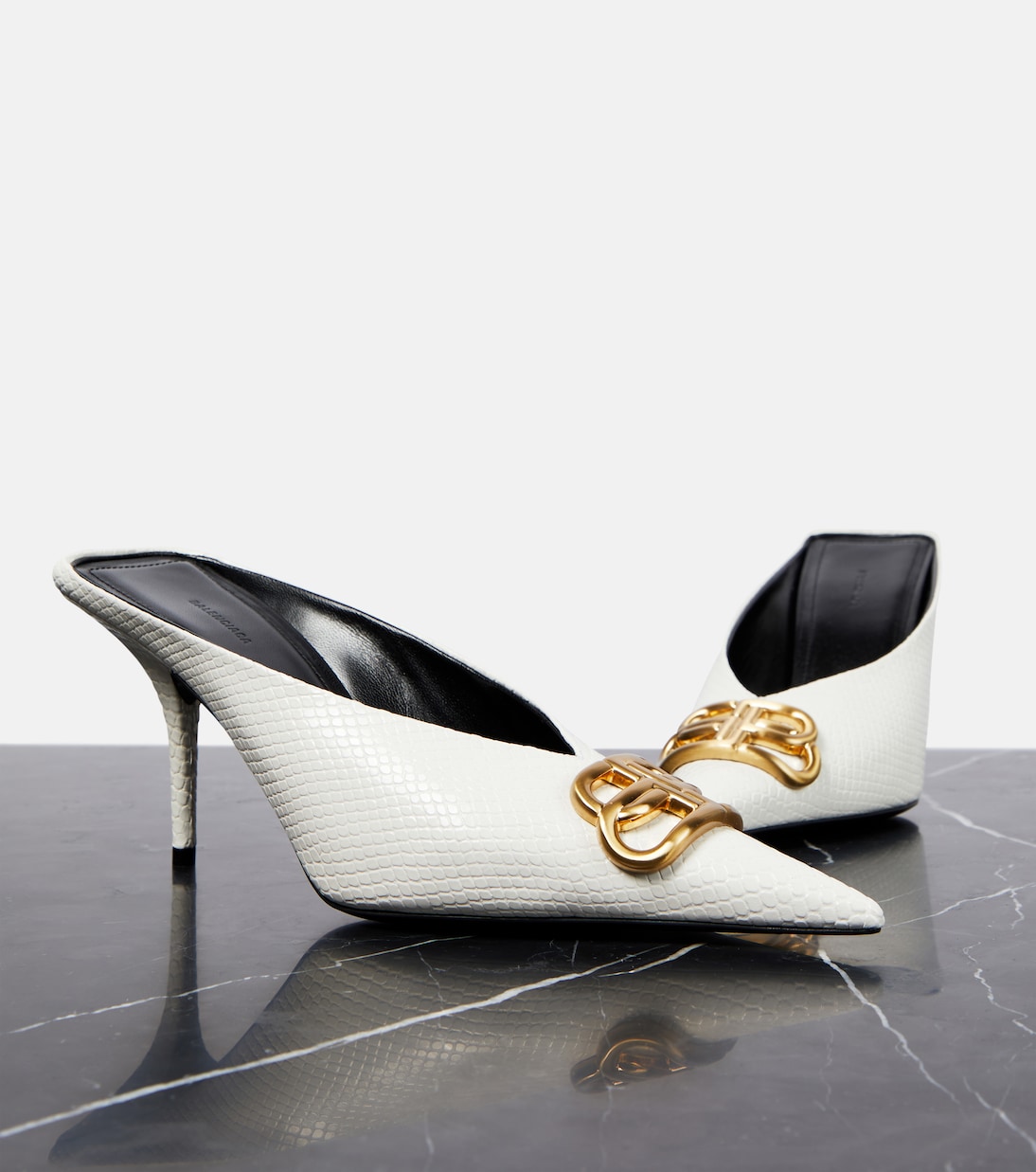 Square Knife BB python-effect leather mules | Balenciaga