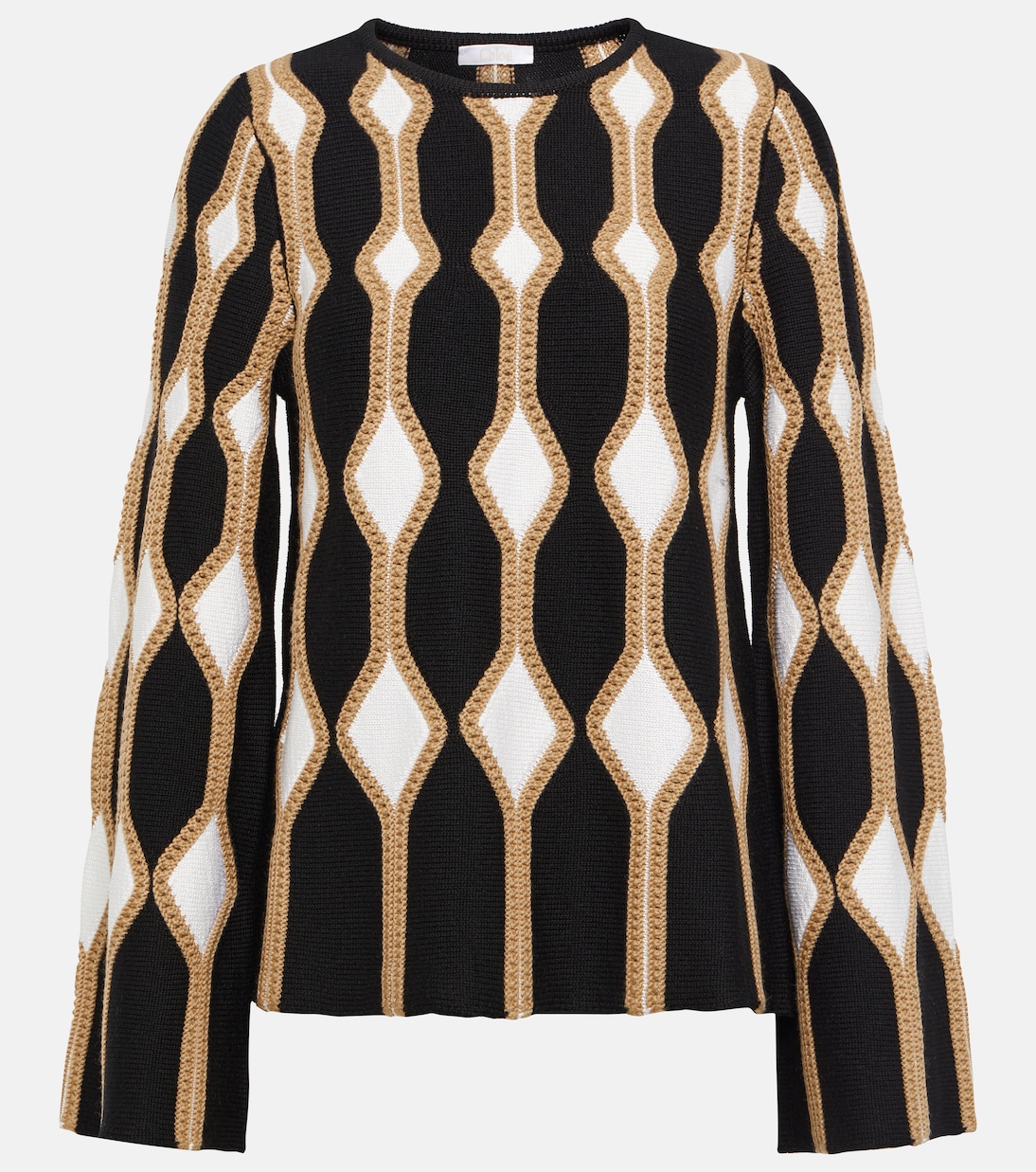 Jersey de punto intarsia de lana y seda | Chloé