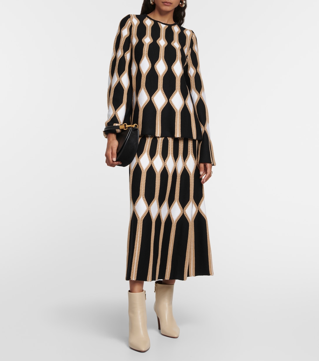 Jersey de punto intarsia de lana y seda | Chloé