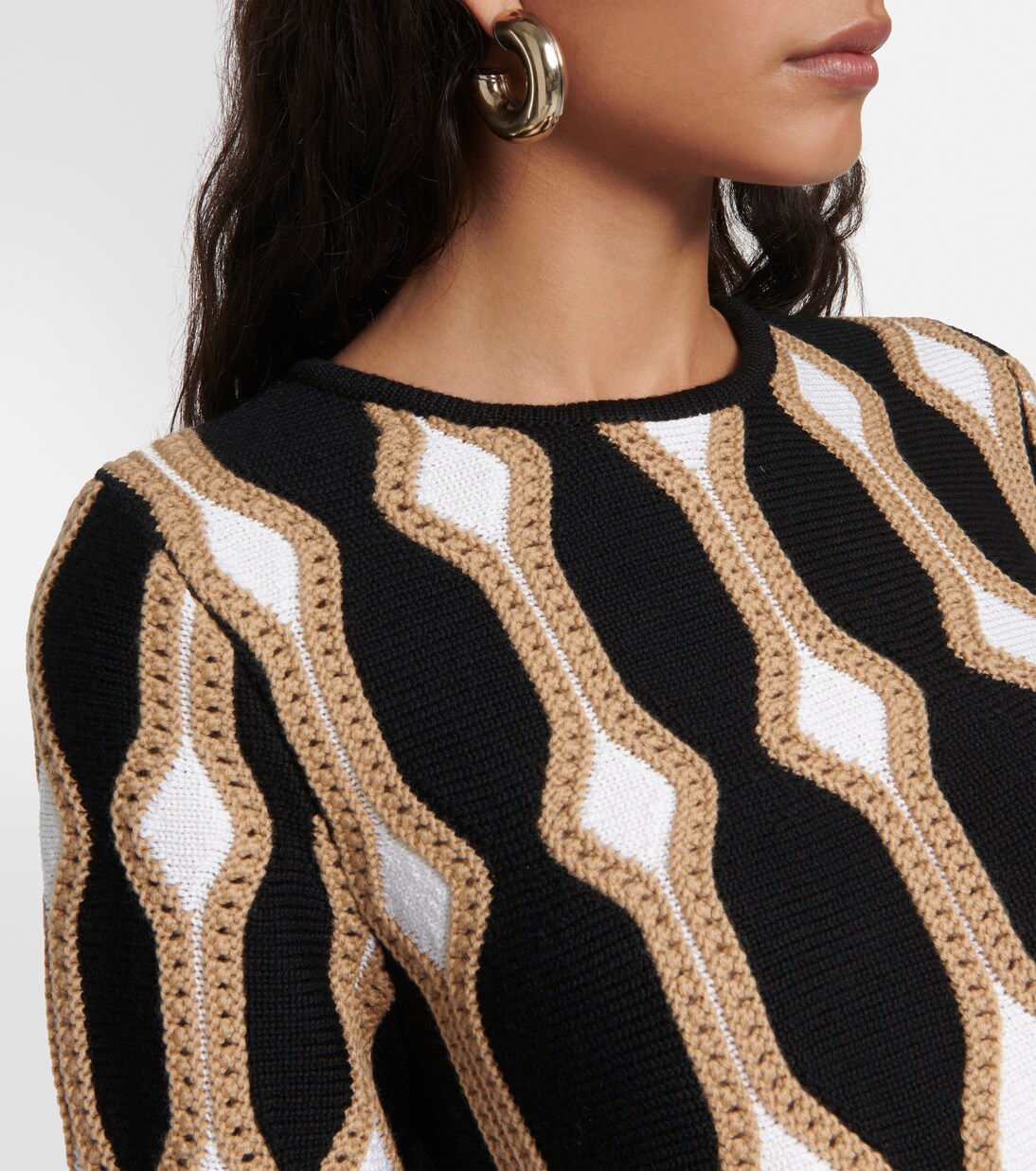 Jersey de punto intarsia de lana y seda | Chloé