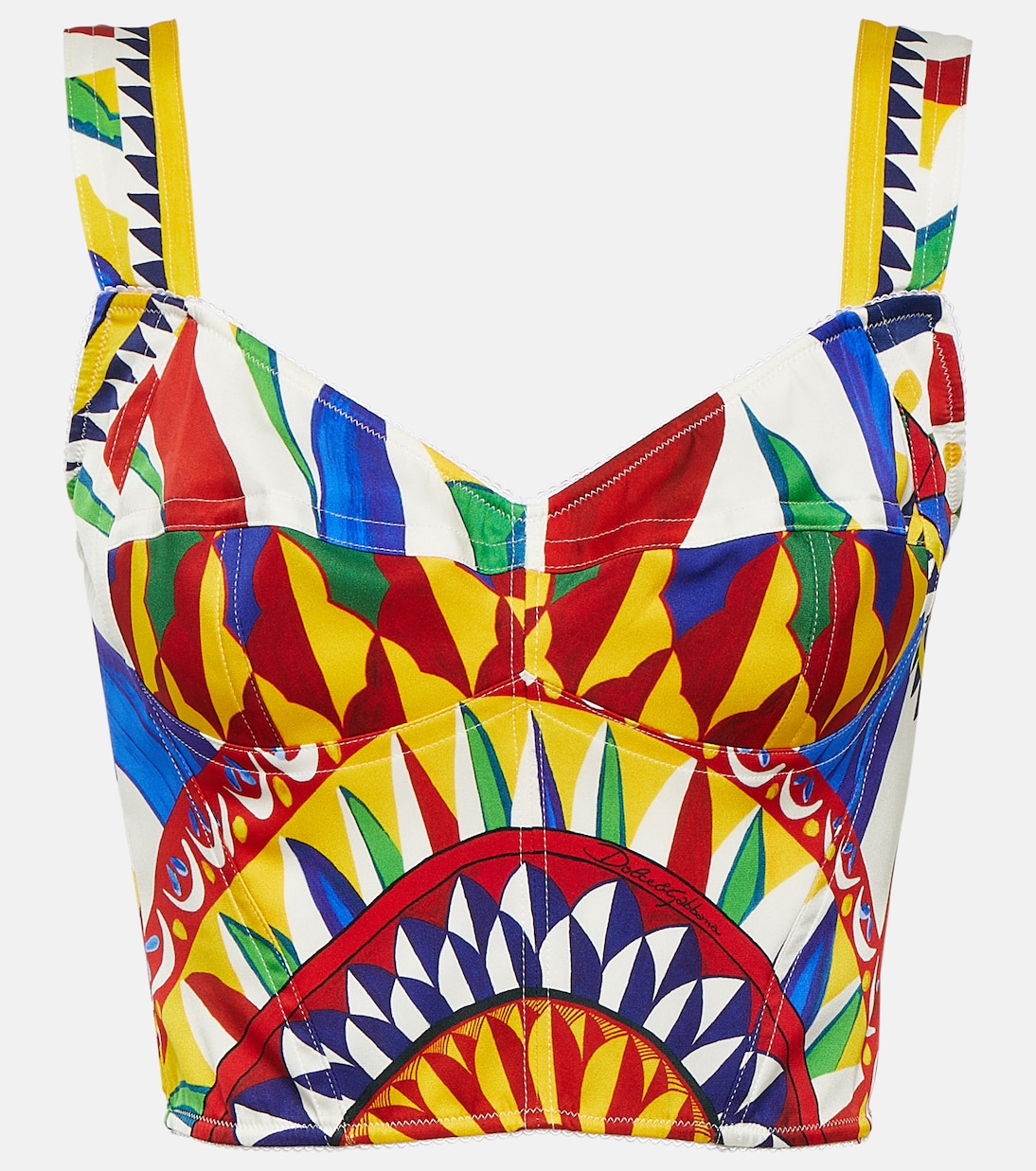 Printed silk-blend bustier top | Dolce&Gabbana
