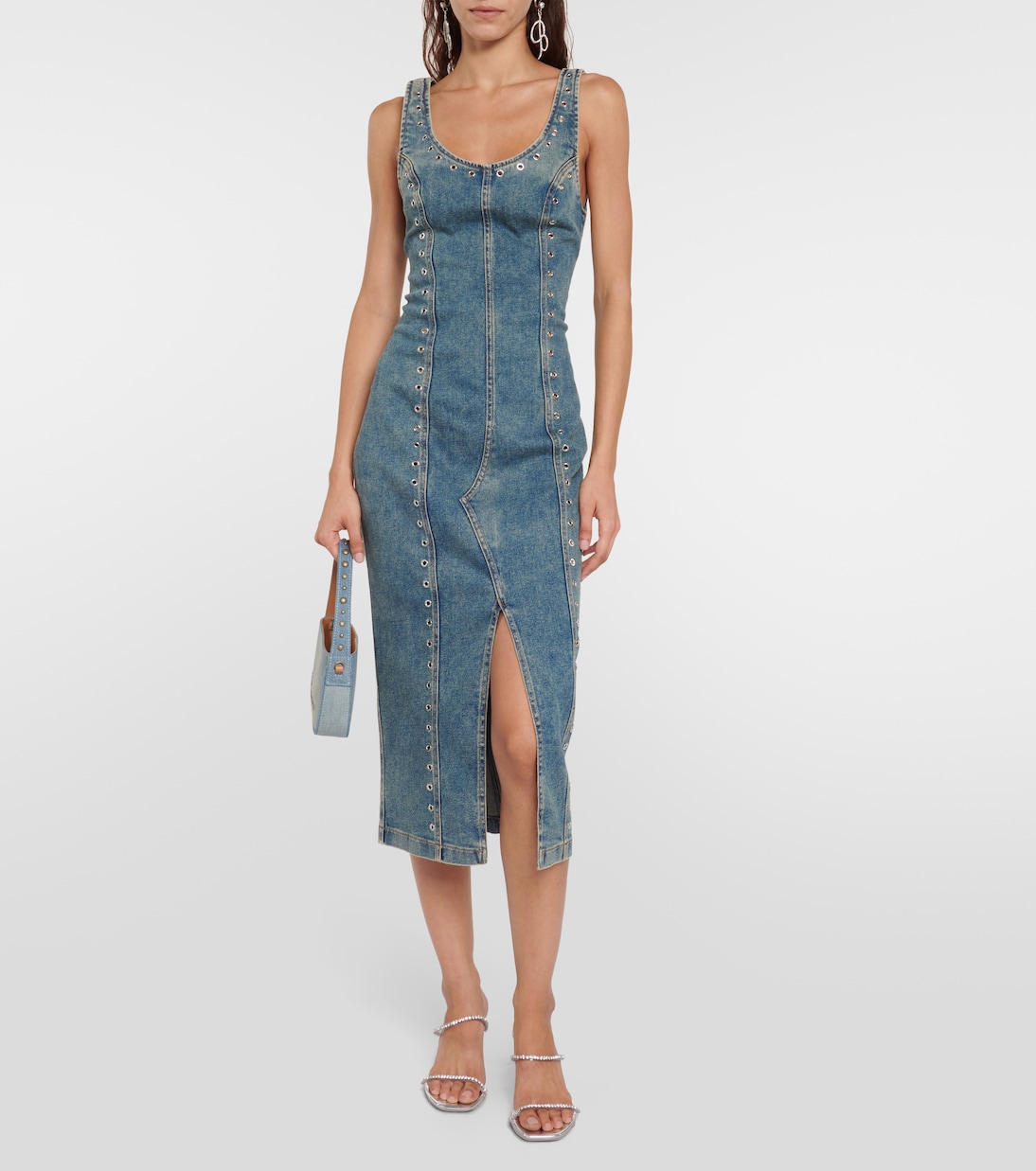 Abito midi in denim con decorazioni | Blumarine