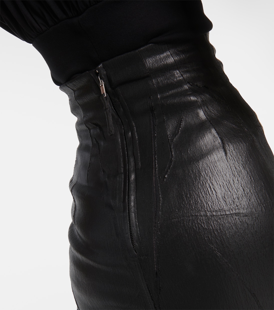 Falda larga en denim revestido | Rick Owens