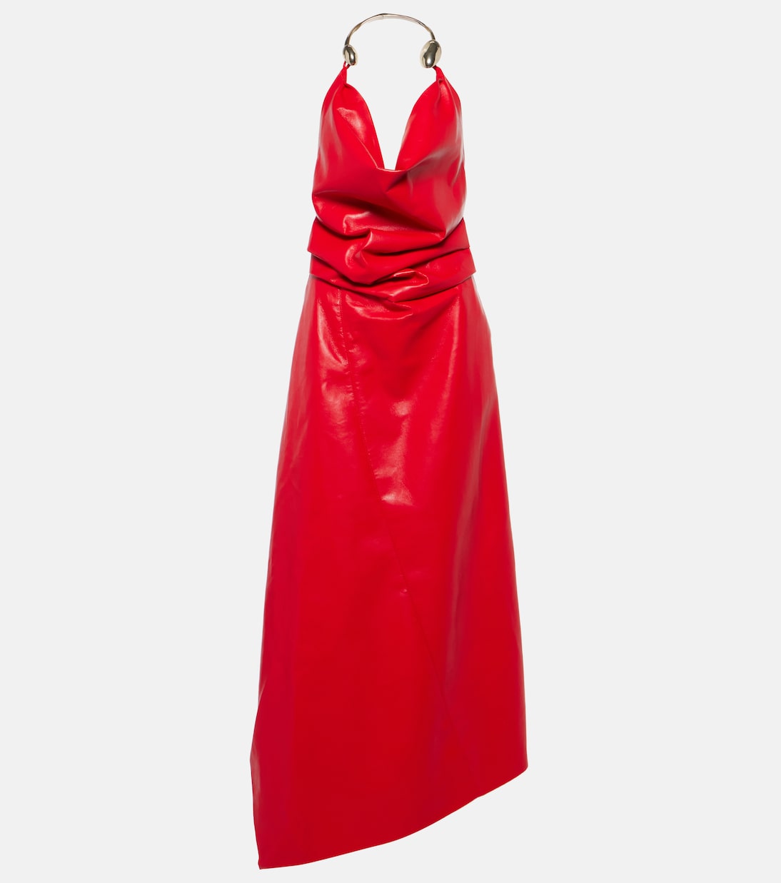 Vestido de fiesta fruncido de piel | Simkhai