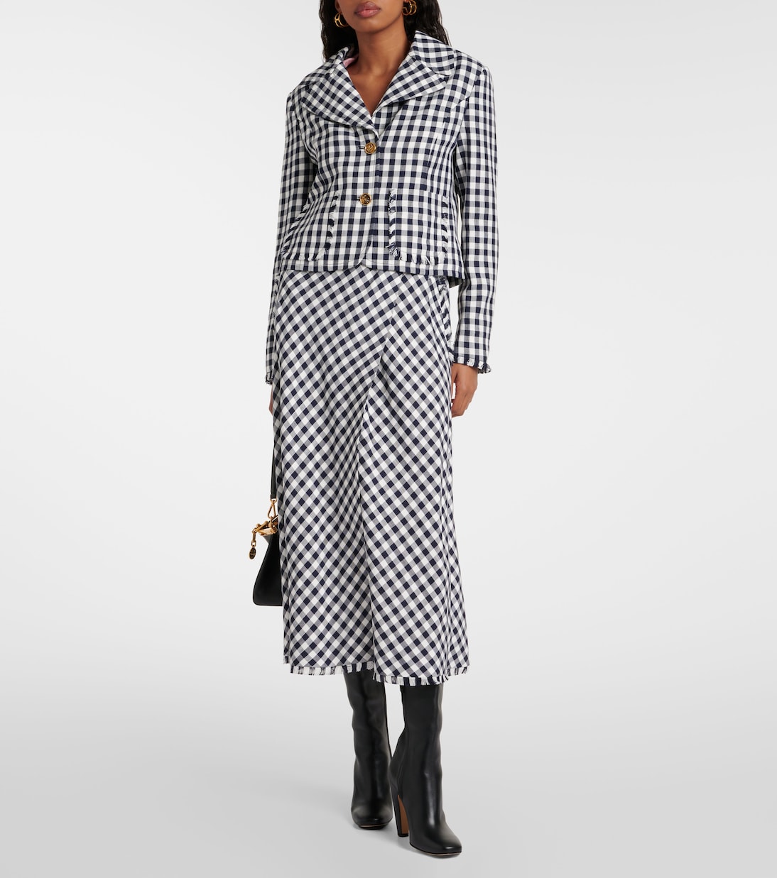 Gingham jacquard midi skirt | Etro