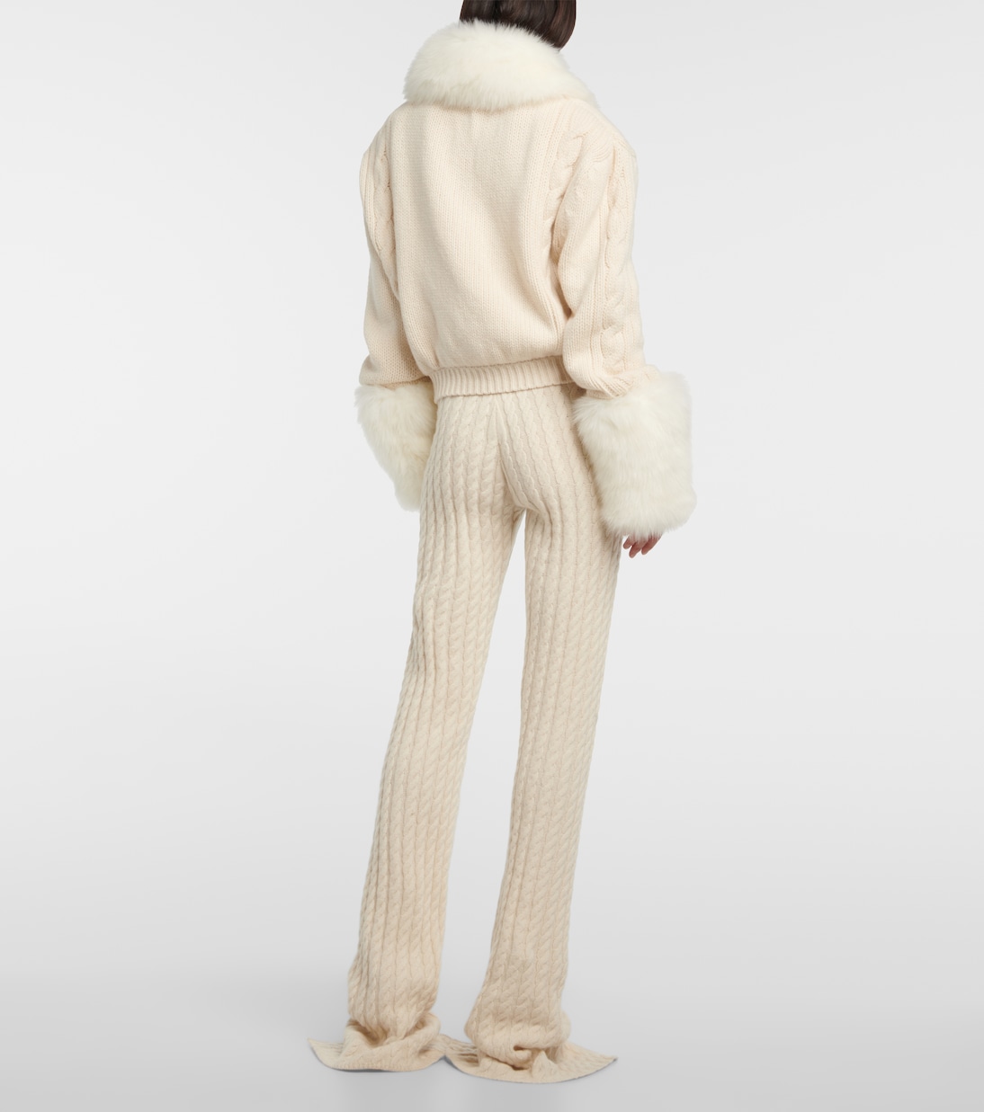 Cropped-Cardigan mit Faux Fur | Magda Butrym