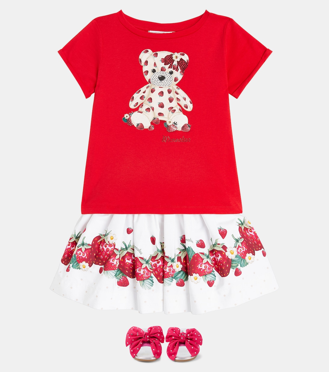 Embellished cotton jersey T-shirt | Monnalisa