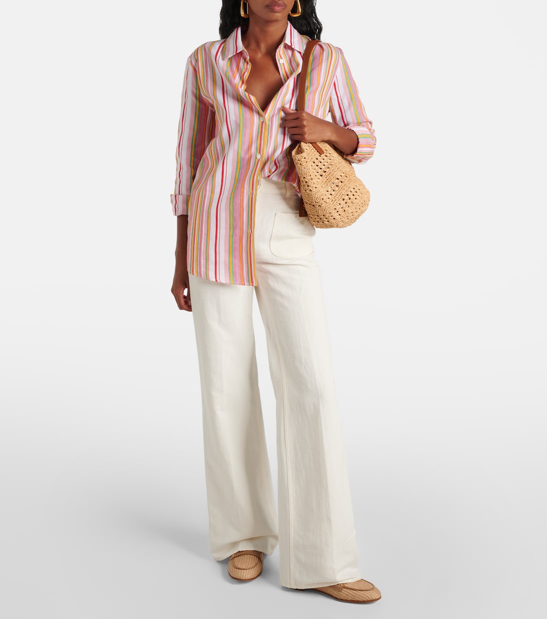 Slippers Florio Marbella aus Raffiabast mit Leder | Gianvito Rossi