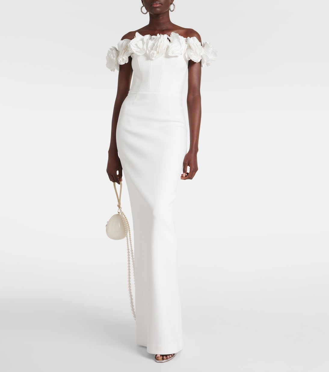 Robe longue de mariée Tessa à encolure bardot | Rebecca Vallance