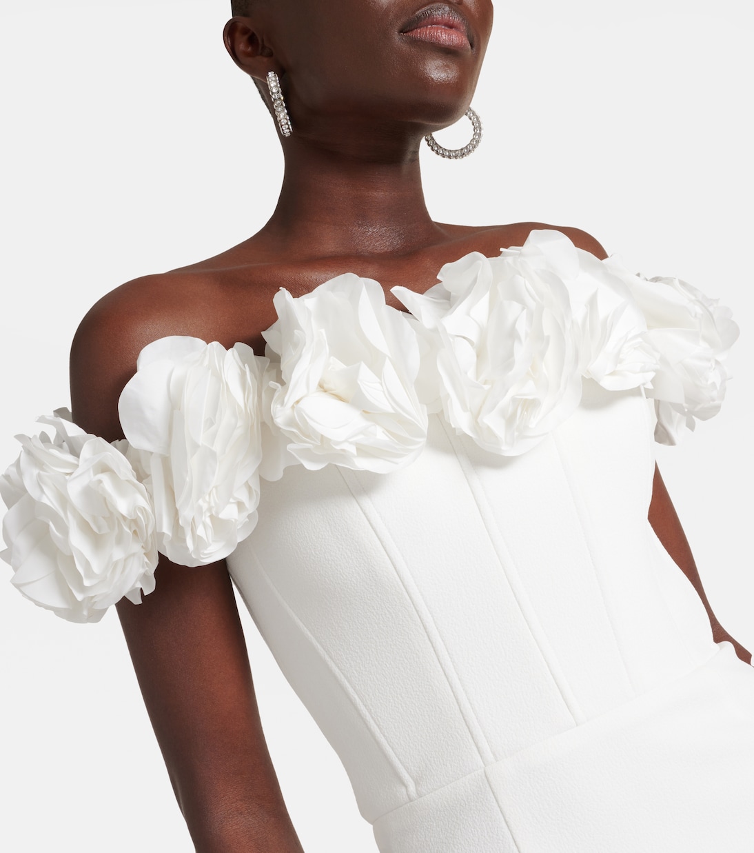 Robe longue de mariée Tessa à encolure bardot | Rebecca Vallance