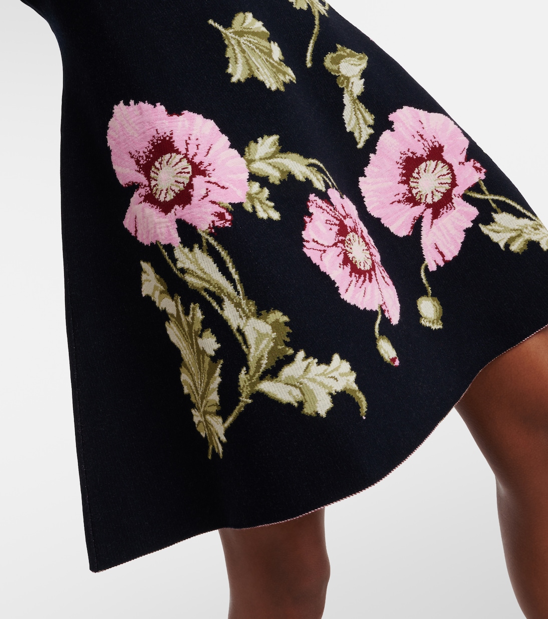 flower jacquard off shoulder dress – POPPY