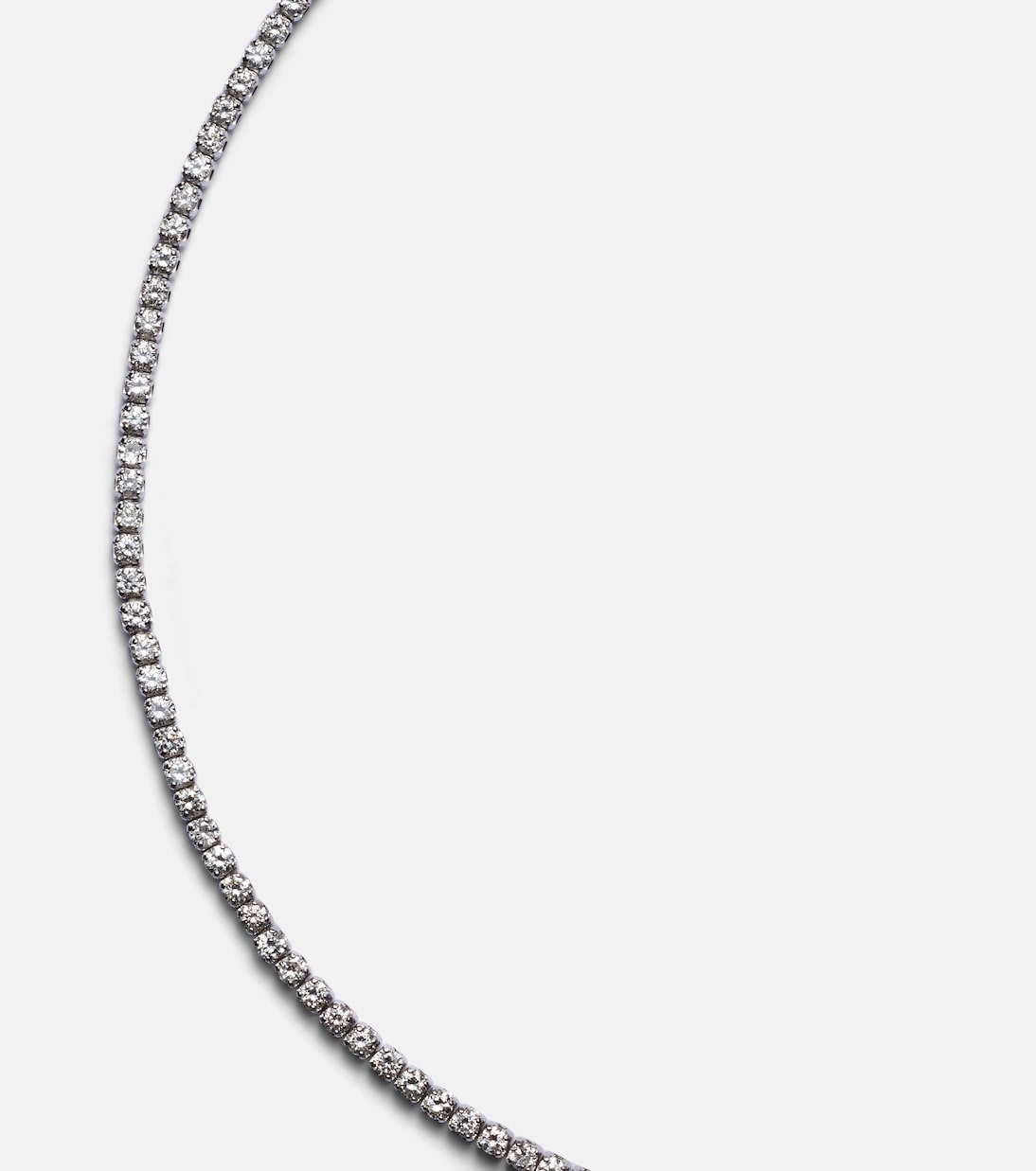 Collana in oro bianco 18kt con diamanti a filo singolo - Design moderno per giovani
