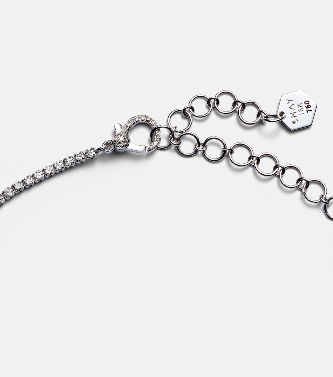 Collana in oro bianco 18kt con diamanti a filo singolo - Design moderno per giovani