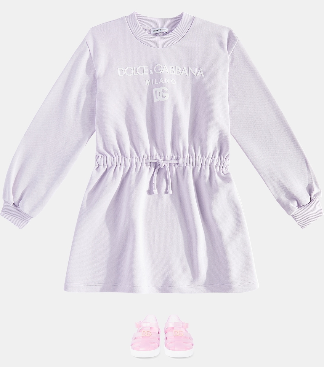 Abito in jersey di cotone con logo | Dolce&Gabbana Kids