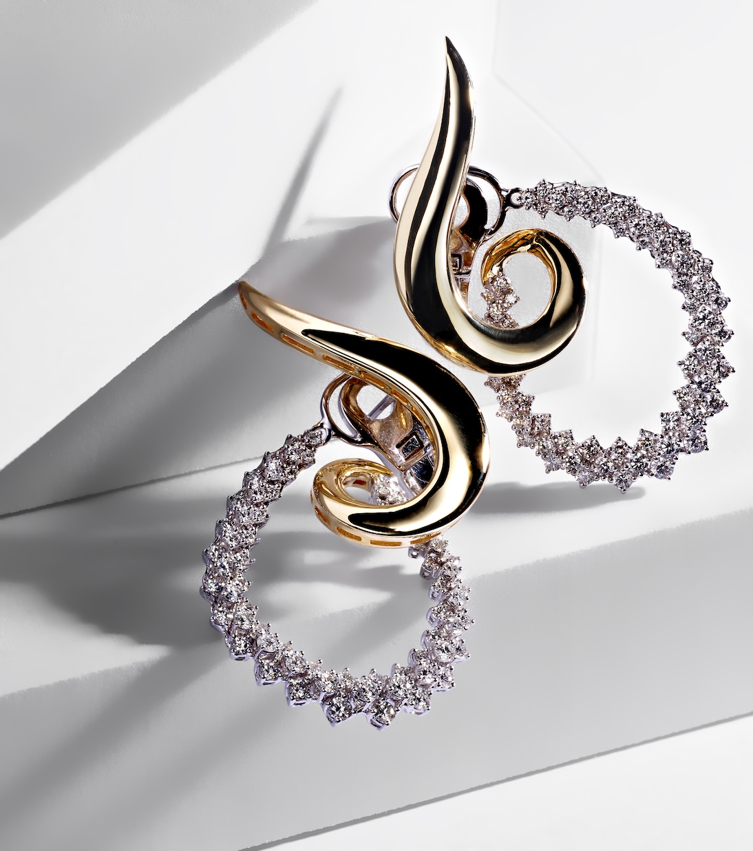 Boucles d'oreilles Golden Strada en or 18 ct et diamants | Yeprem