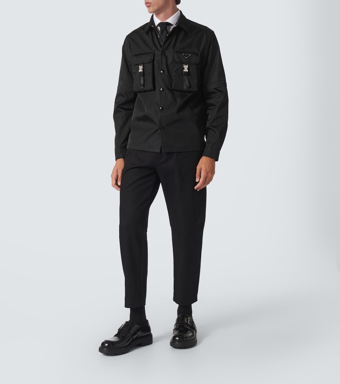 Pantaloni cropped in cotone | Prada