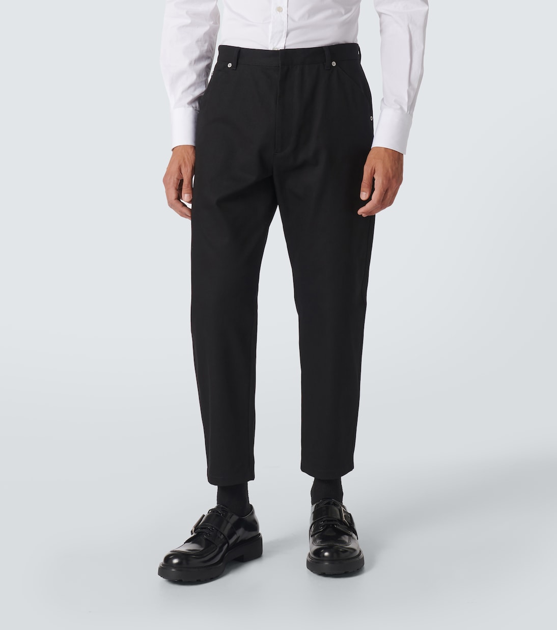 Pantaloni cropped in cotone | Prada