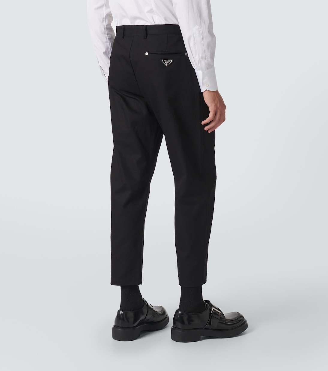 Pantaloni cropped in cotone | Prada