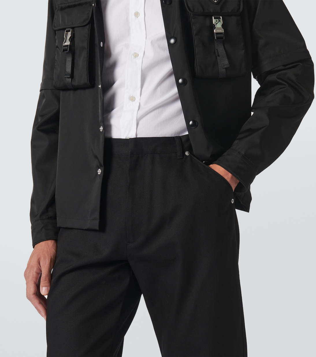 Pantaloni cropped in cotone | Prada