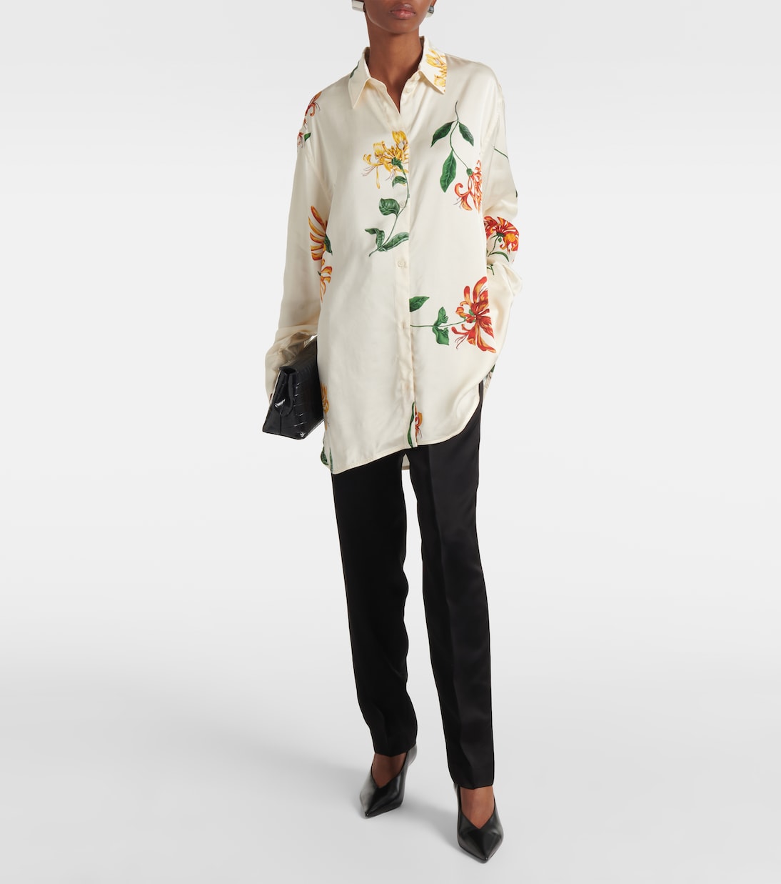 Camicia in raso con stampa floreale | Toteme