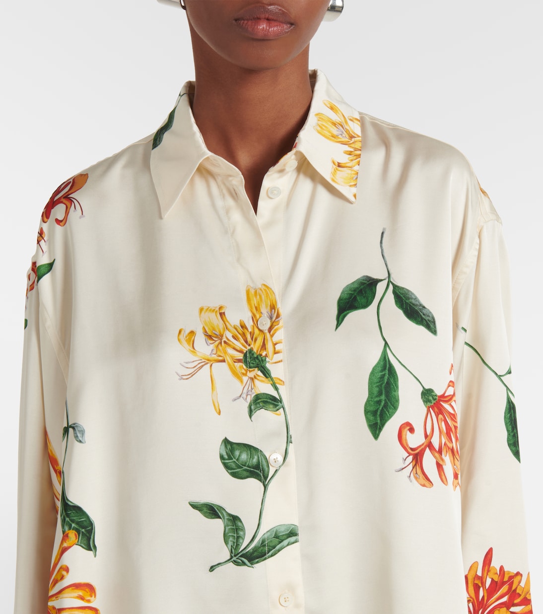 Camicia in raso con stampa floreale | Toteme